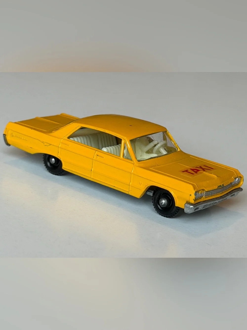 Vintage Matchbox Lesney No 20 Chevrolet Impala Taxi Yellow Lesley England